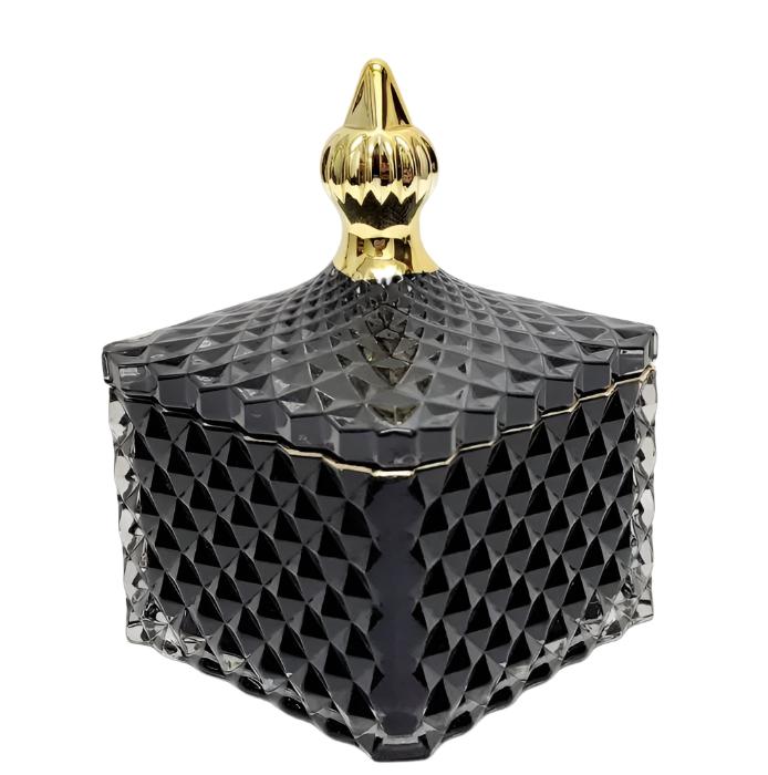 Large Dylan Square Embossed Glass Jar - Available in 3 Colors