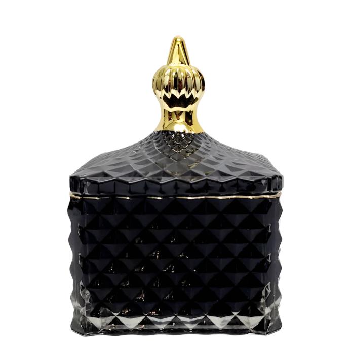 Large Dylan Square Embossed Glass Jar - Available in 3 Colors