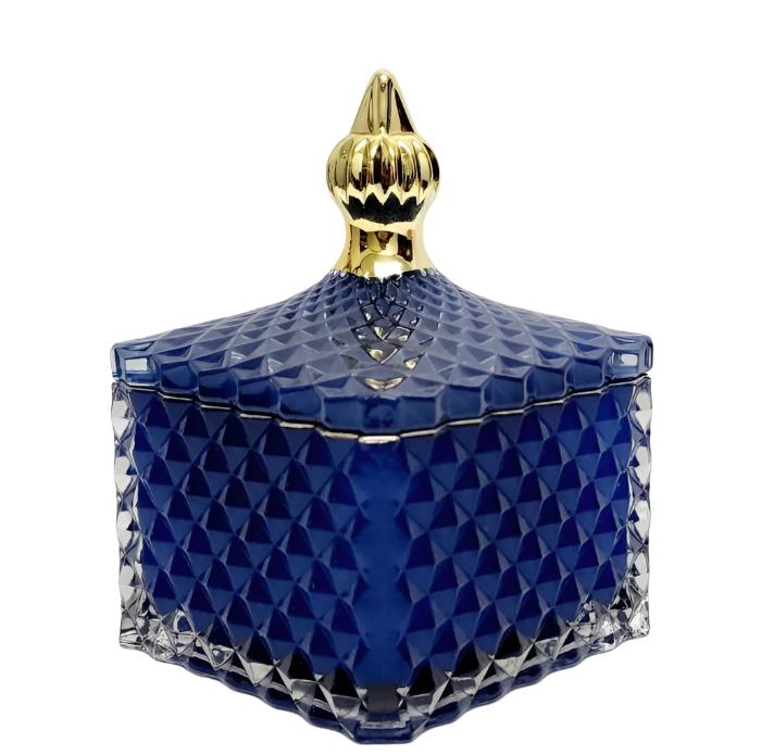 Large Dylan Square Embossed Glass Jar - Available in 3 Colors