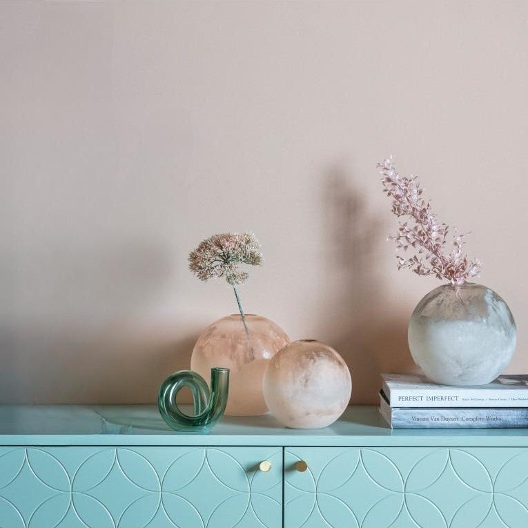 Large Frosted Glass Vase Centerpiece (Available in 2 Colors)