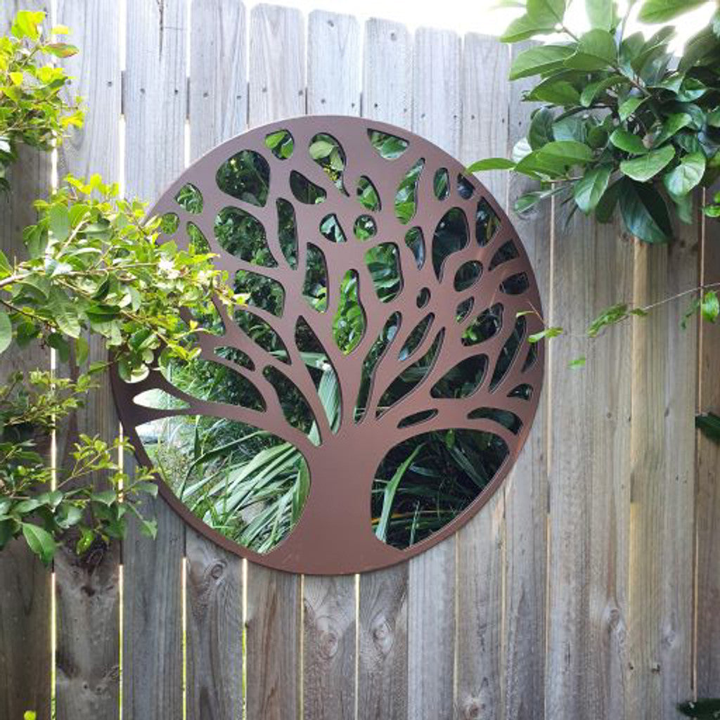 Large Metal Tree Garden Mirror