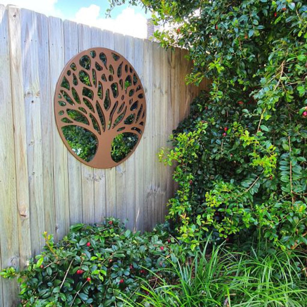 Large  Metal Tree Garden Mirror