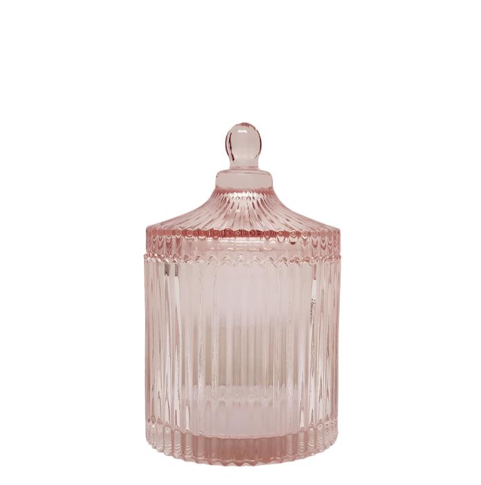 XL Ribbed Round Ribbed Glass Jar - Available in 3 Colors