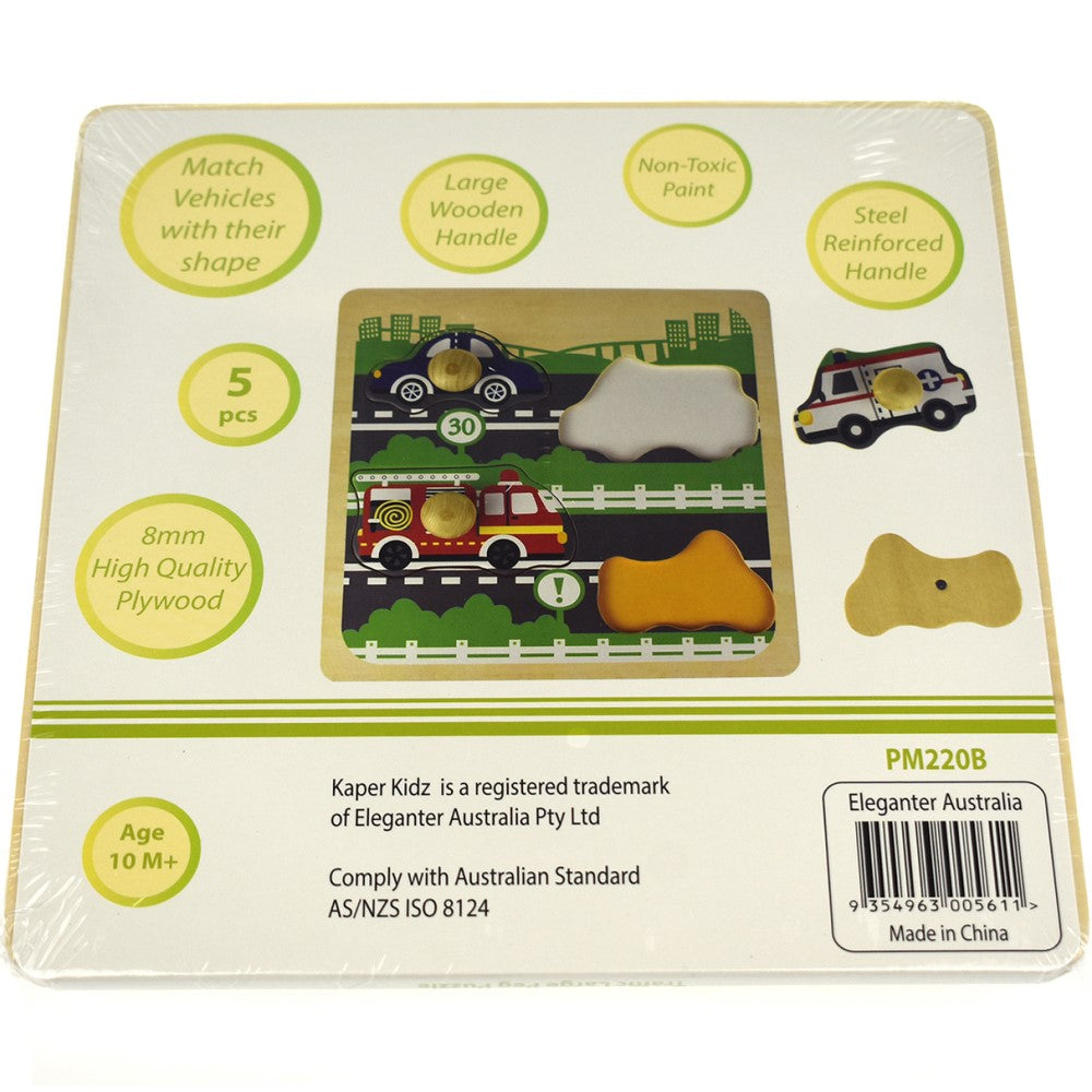 Wooden Traffic Peg Puzzle Shape Sorter