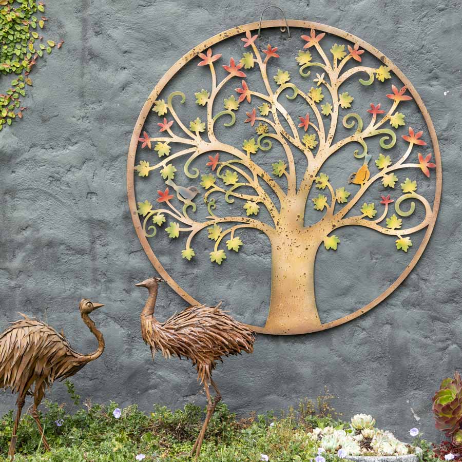 Laser-Cut Colorful Round Tree-of-Life Wall Art - 60x1.3cms