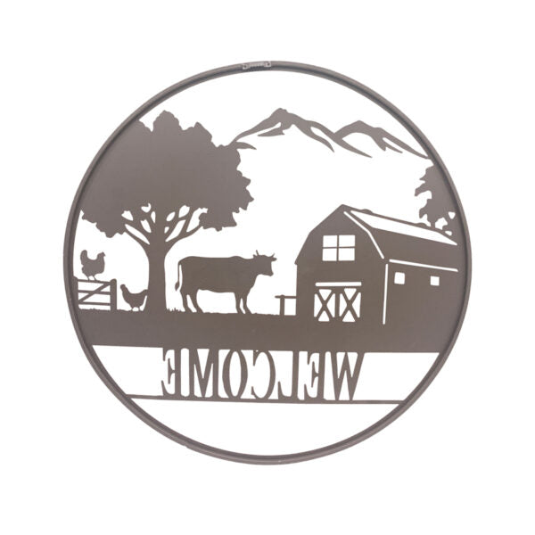 Laser-cut Welcome Farm Scene Wall Decor 60cms