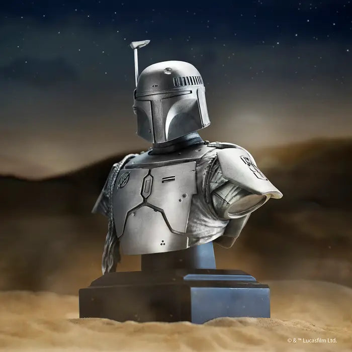 Limited Edition Pewter Boba Fett Pewter Bust - Silver