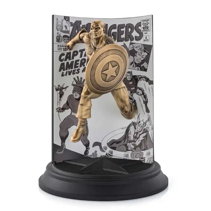 Limited Edition Captain America The Avengers Pewter Figurine - Gold
