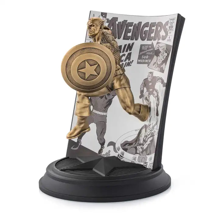 Limited Edition Captain America The Avengers Pewter Figurine - Gold