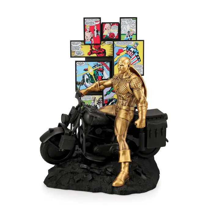 Limited Edition Origins Gilt Captain America Pewter Figurine - Gold