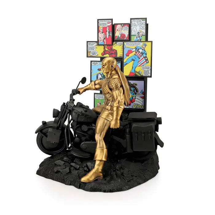 Limited Edition Origins Gilt Captain America Pewter Figurine - Gold