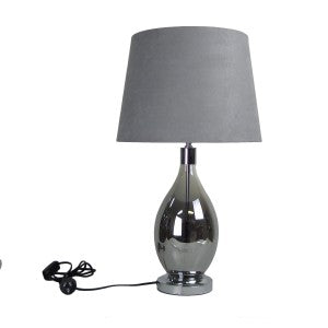 Luminous Gradient Grey Glass Table Lamp Grey Shade