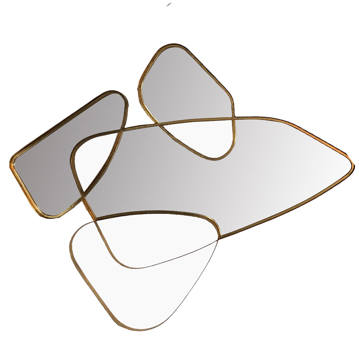 Lustre Gold 4-Frame Asymmetric Wall Mirror - 94cms
