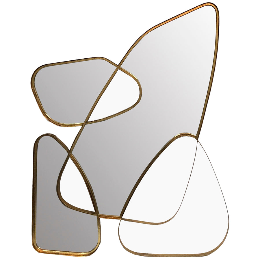 Lustre Gold 4-Frame Asymmetric Wall Mirror - 94cms