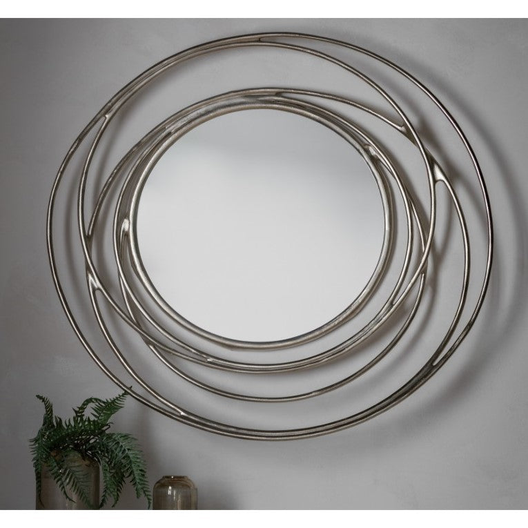 Grand Satin Silver Frame Wall Mirror
