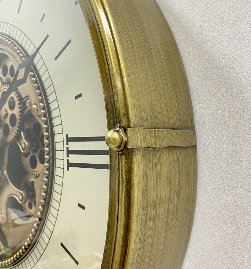 Lustrous Legacy Rotating Gears Metal Wall Clock 60cms