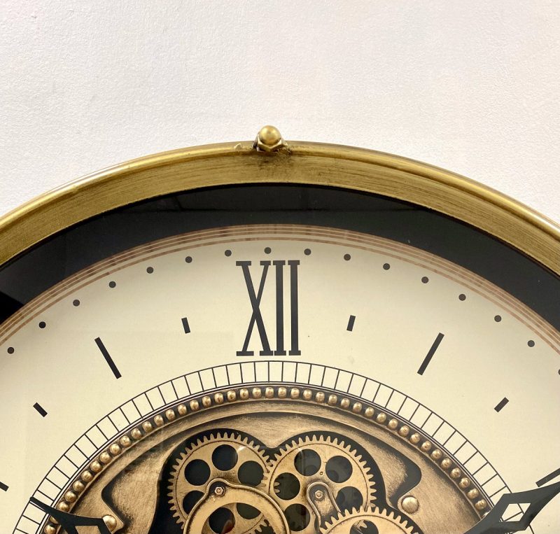 Lustrous Legacy Rotating Gears Metal Wall Clock 60cms