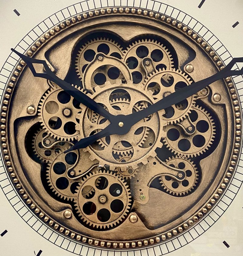 Lustrous Legacy Rotating Gears Metal Wall Clock 60cms