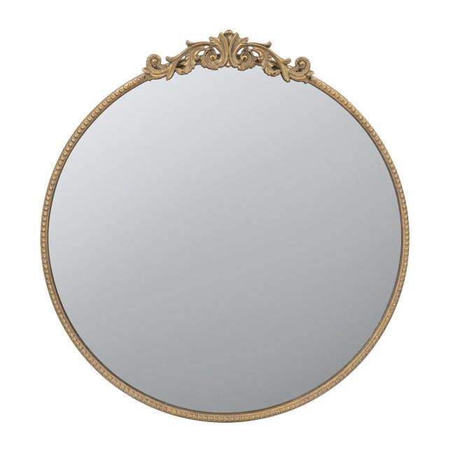 Luxurious Baroque-style Gold Round Mirror