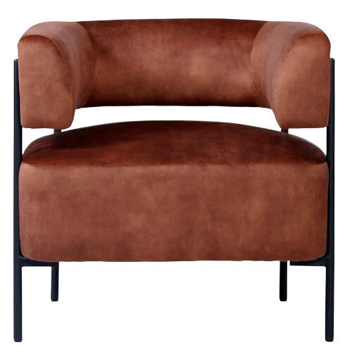 Luxurious Copper Brown Mottled Velvet Teo Chair