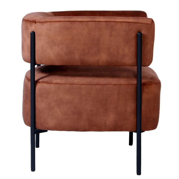 Luxurious Copper Brown Mottled Velvet Teo Chair