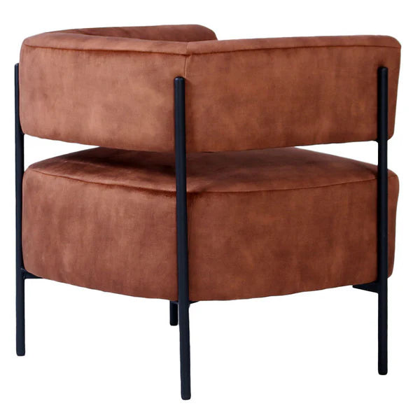 Luxurious Copper Brown Mottled Velvet Teo Chair