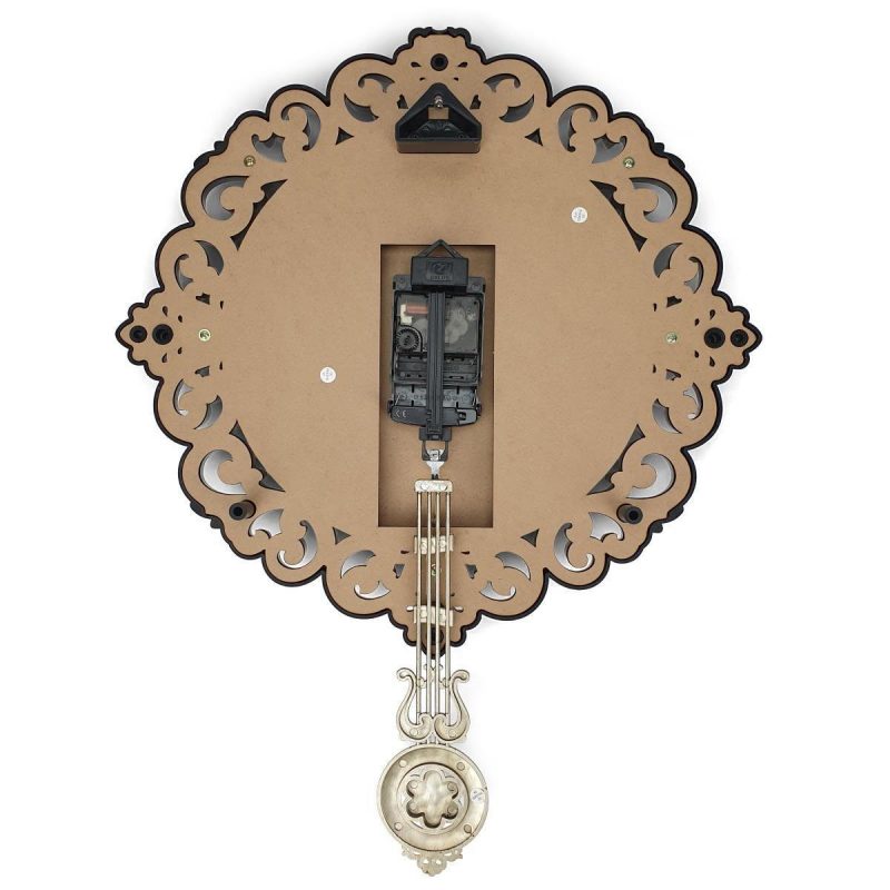 Luxurious Decor Pendulum Wall Clock 55cms - Silver