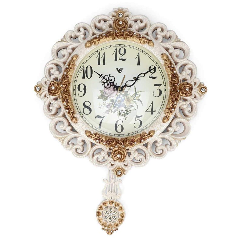 Luxurious Decor Pendulum Wall Clock 55cms - Cream