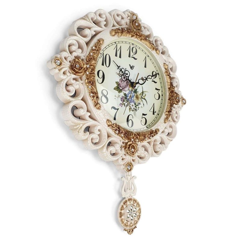 Luxurious Decor Pendulum Wall Clock 55cms - Cream