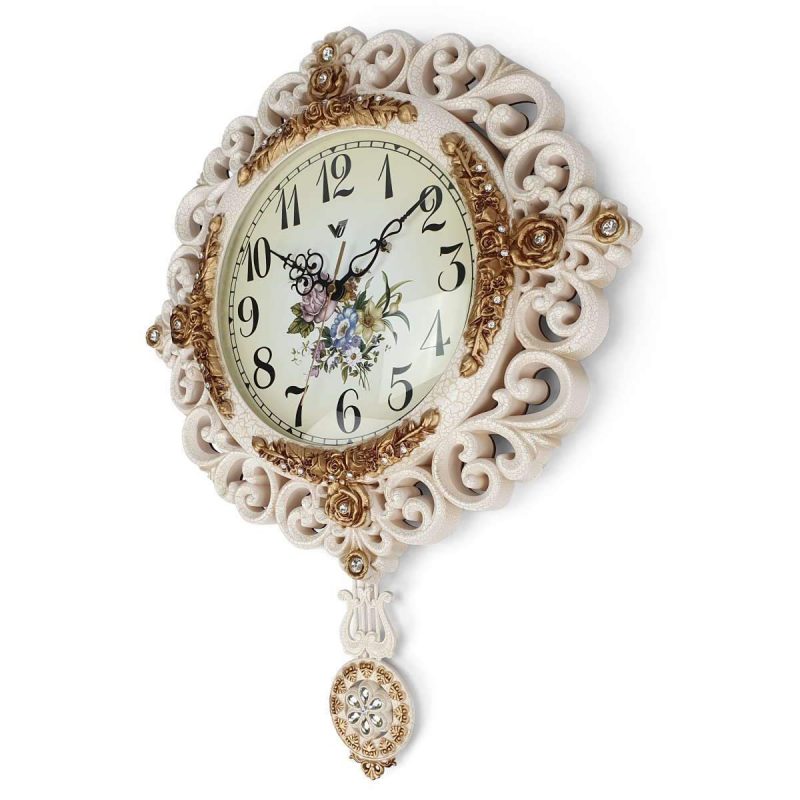 Luxurious Decor Pendulum Wall Clock 55cms - Cream