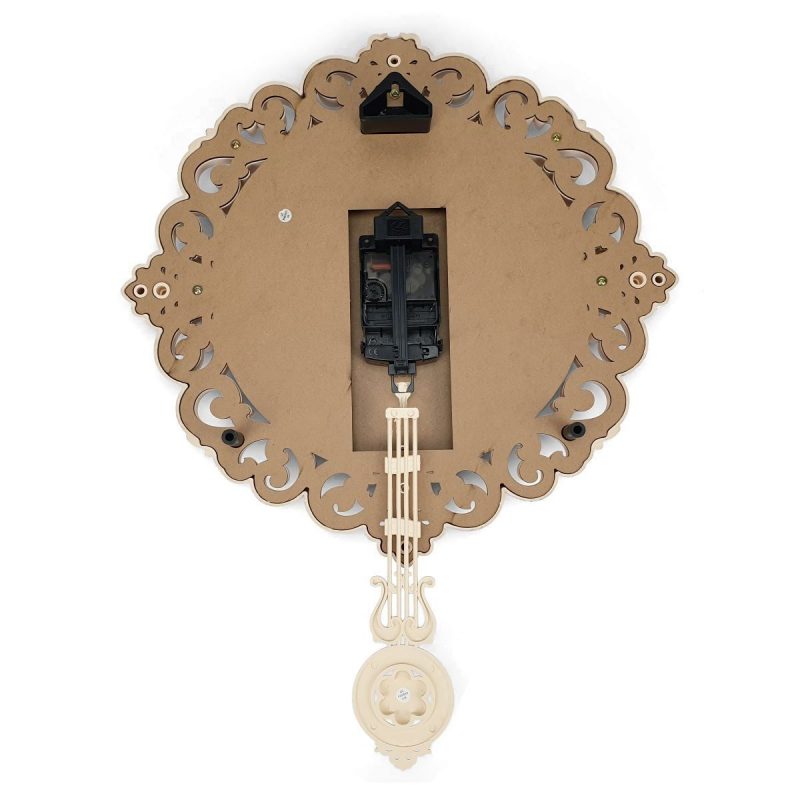 Luxurious Decor Pendulum Wall Clock 55cms - Cream