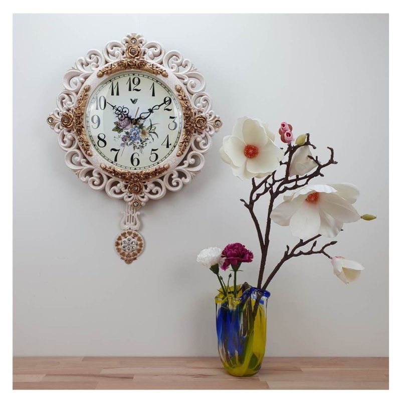 Luxurious Decor Pendulum Wall Clock 55cms - Cream