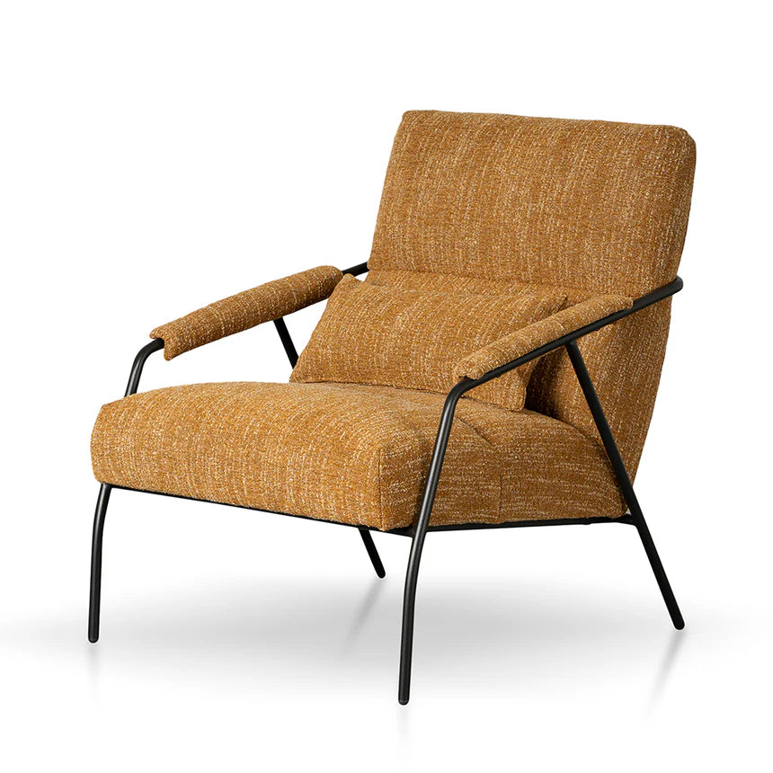 Luxurious Fabric Armchair - Ginger Brown