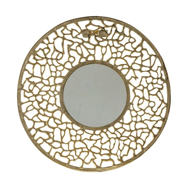 Luxurious Lattice Wall Mirror Gold 80cms