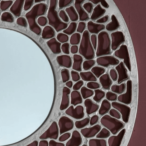 Luxurious Lattice Wall Mirror Silver 80cms