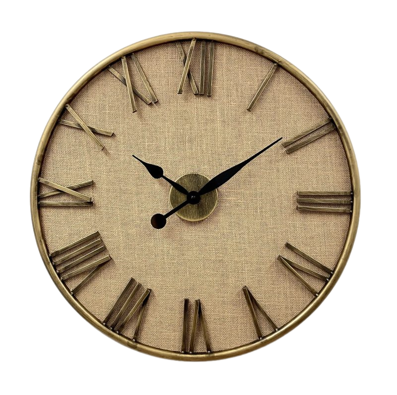 Luxurious Linen Dial Bronze Wall Clock 60cms
