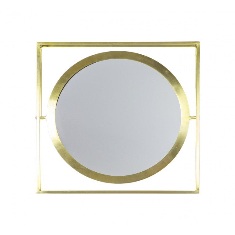 Luxurious Luster Metal Framed Mirror Brass 61cms