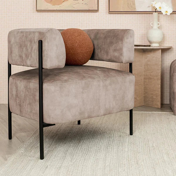 Luxurious Oxford Tan Mottled Velvet Teo Chair