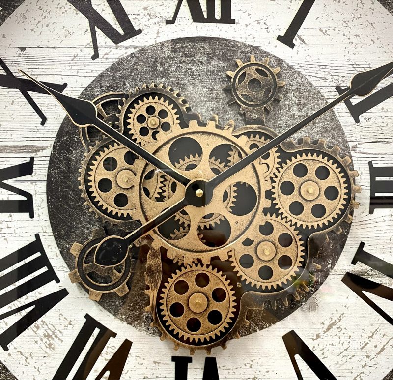 Luxurious Rotating Black Gears Clock 60cms