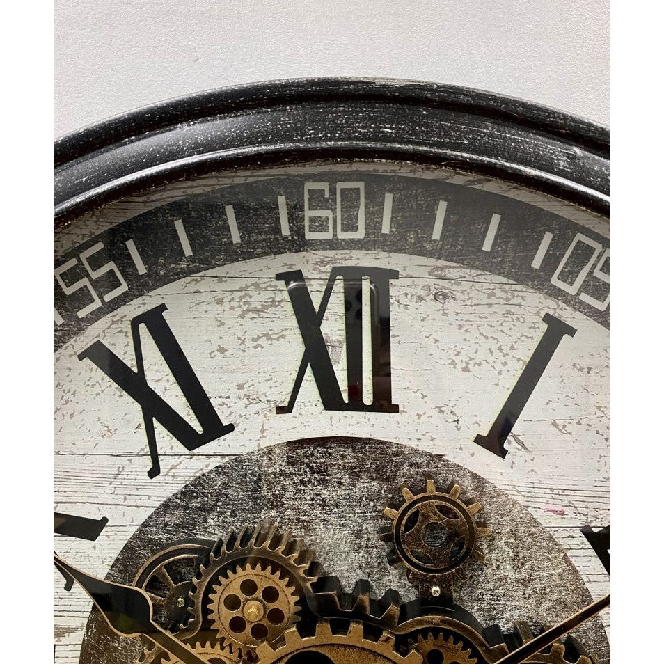 Luxurious Rotating Black Gears Clock 60cms