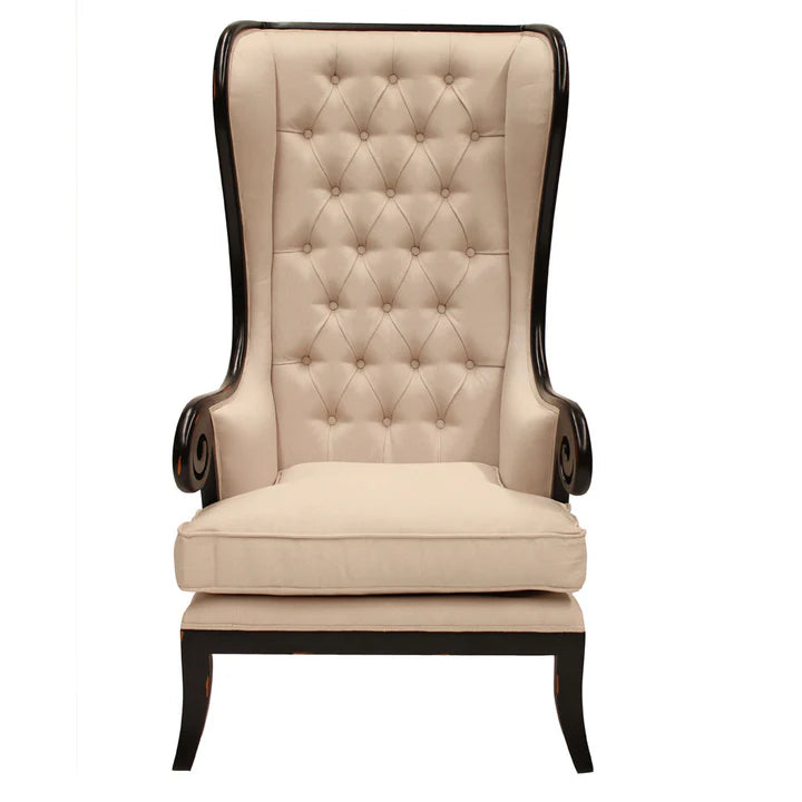 Luxurious Royal Large Wing Back Chair - Black