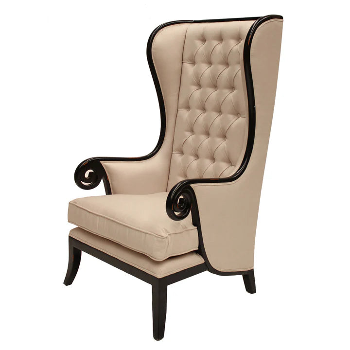 Luxurious Royal Large Wing Back Chair - Black
