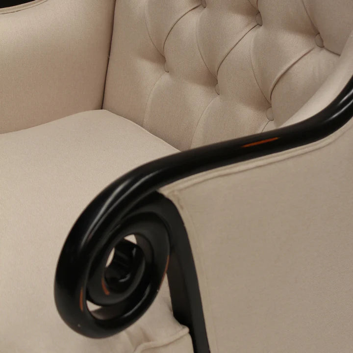 Luxurious Royal Large Wing Back Chair - Black