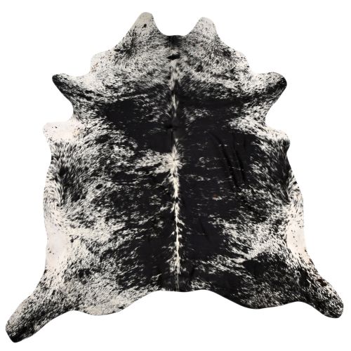 Luxurious Texture Genuine Cowhide Rug - Salt & Pepper Black