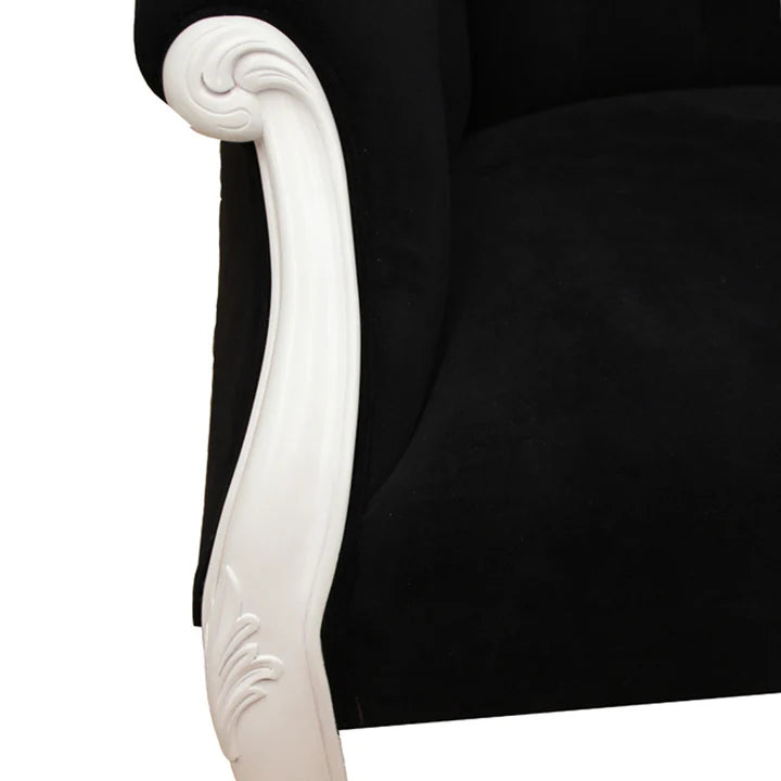 Luxurious Valliere Velvet Armchair - Black & White