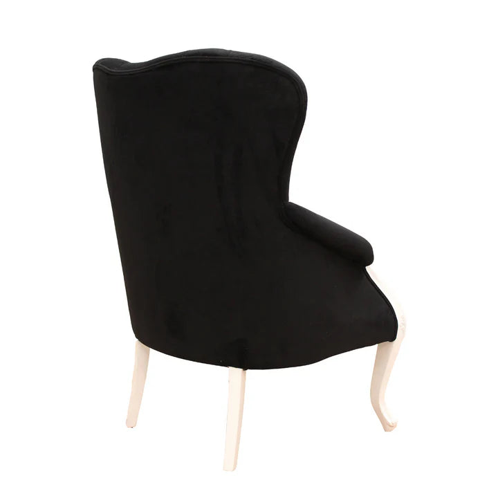 Luxurious Valliere Velvet Armchair - Black & White