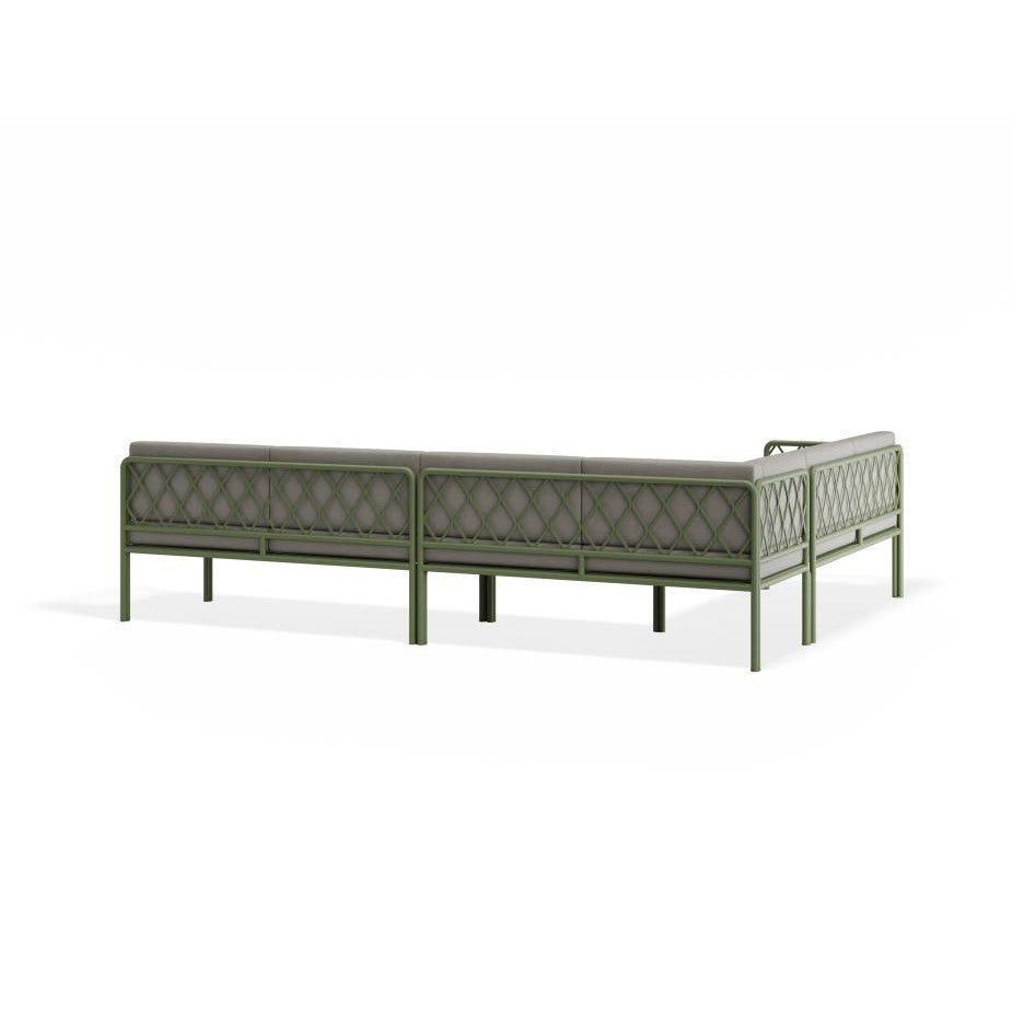 Luxury Outdoor Green Left Corner Sofa - Sandy Grey