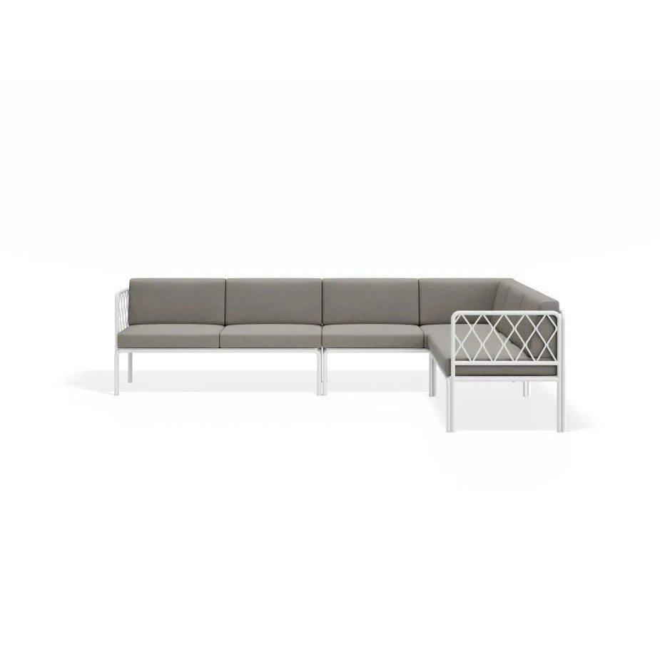 Luxury Outdoor White Left Corner Sofa - Granite Grey