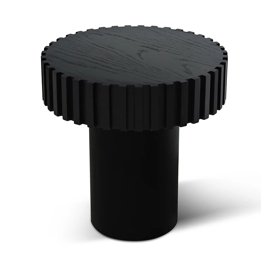 Luxury Wooden Round Side Table 50cms - Black