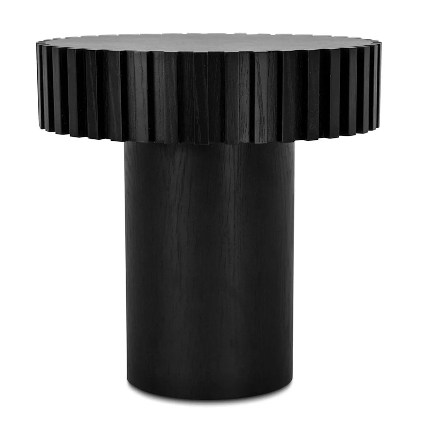Luxury Wooden Round Side Table 50cms - Black